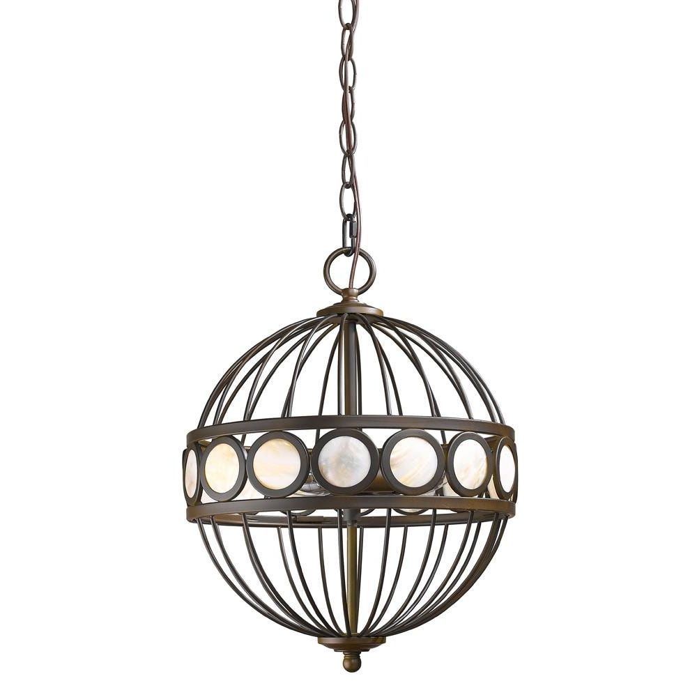 Acclaim Lighting Aria 3 Light Oil Rubbed Bronze Coastal Globe Pendant Light  In The Pendant Lighting Department At Lowes Pertaining To Favorite Pearl Bronze Lantern Chandeliers (View 4 of 10)