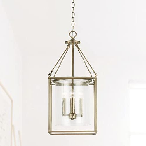 Amazon: Capital Lighting 532843ad Cooper Clear Seeded Glass Lantern  Pendant, 4 Light 240 Total Watts, 27"h X 12"w, Aged Brass : Everything Else Regarding Preferred Seeded Clear Glass Lantern Chandeliers (View 4 of 10)