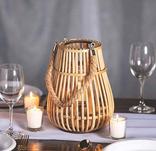 Amazon: Rattan Natural Lantern With Handle – Great For Wedding And Home  Decorations : Home & Kitchen Intended For Preferred Natural Rattan Lantern (View 3 of 10)