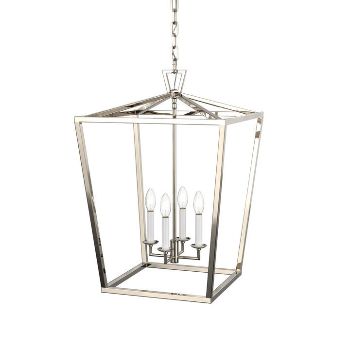 Anover Large Lantern Pendant, Polished  Nickel Intended For Polished Nickel Lantern Chandeliers (View 1 of 10)