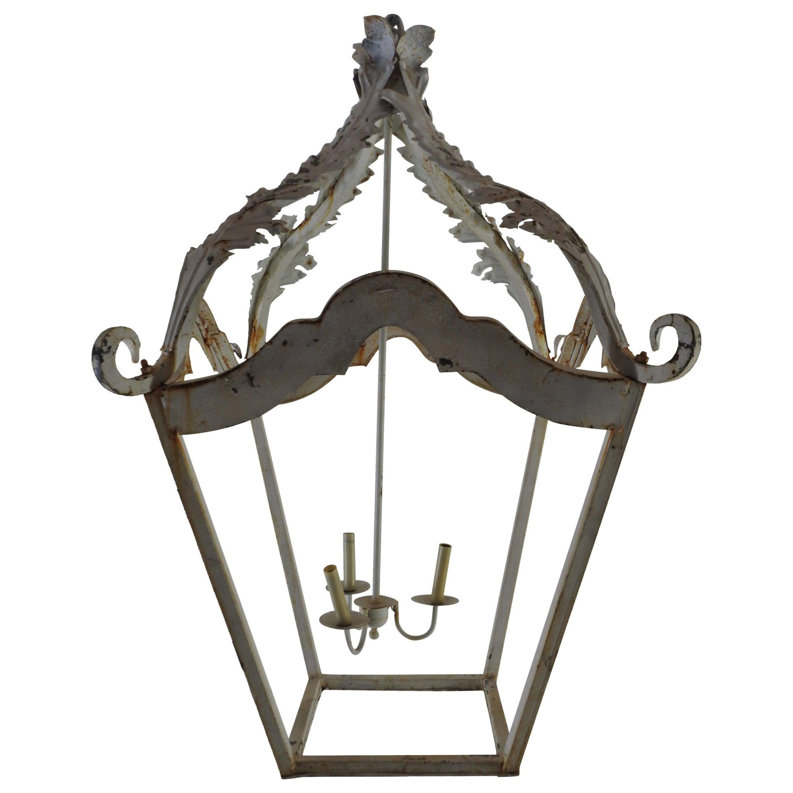 Best And Newest French White Cast Iron Lantern Chandelier For Sale At 1stdibs Inside French Iron Lantern Chandeliers (View 6 of 10)
