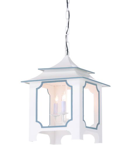 Blue Lantern Chandeliers Within Well Known Chelsea House 69795 Claire Bell 3 Light 14 Inch Gray/blue Lantern Pendant  Ceiling Light, Small (View 5 of 10)