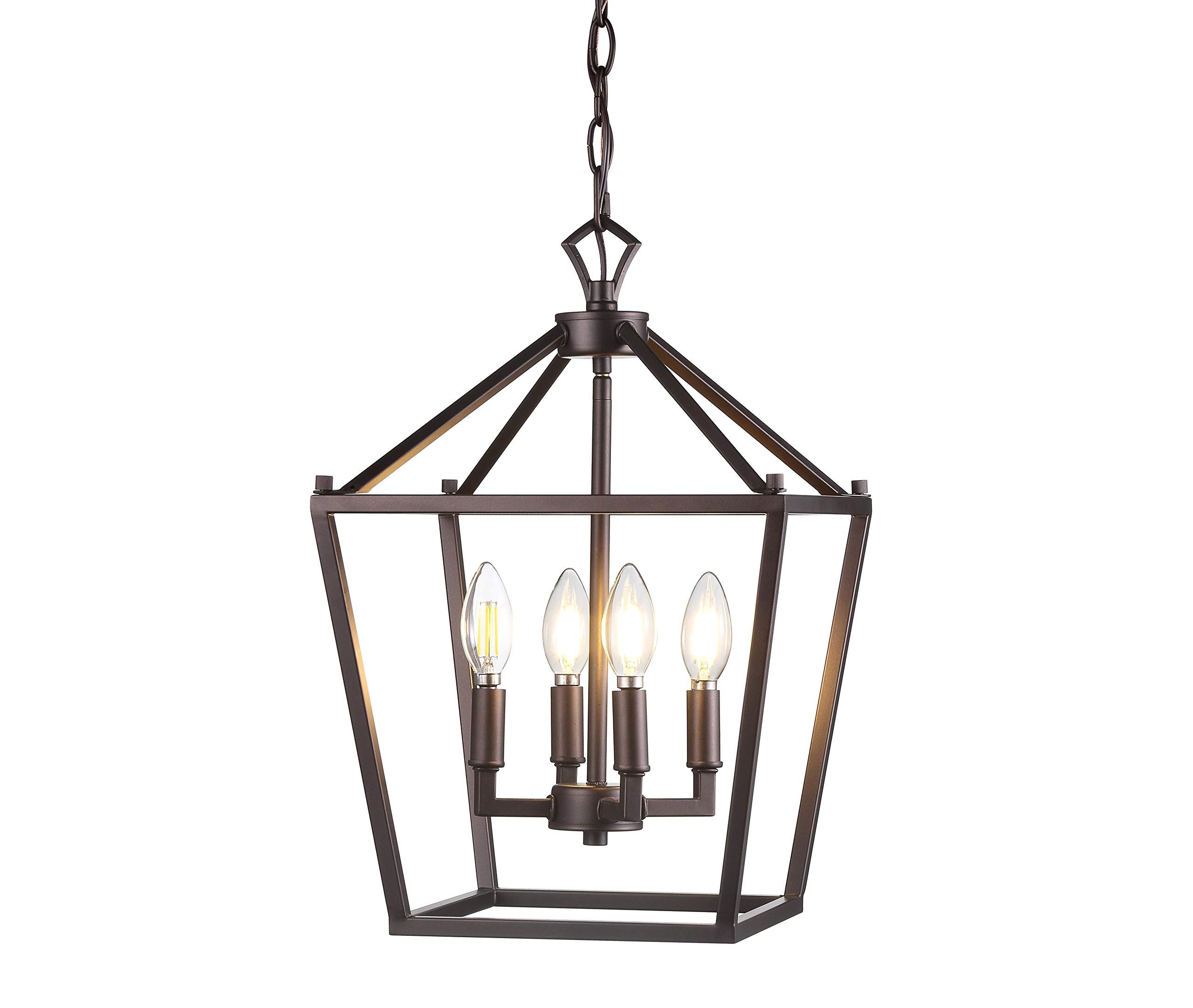 Bronze Lantern Chandeliers With Best And Newest Jonathan Y Jyl7436a Pagoda Lantern Dimmable Adjustable Metal Led Pendant  Classic Traditional Dining Room Living Room Kitchen Foyer Bedroom Hallway,  12 In, Oil Rubbed Bronze – – Amazon (View 8 of 10)