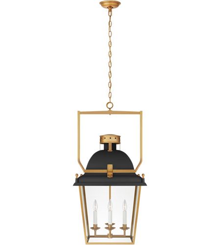 Burnished Brass Lantern Chandeliers Inside Famous Visual Comfort Chc5109blk/ab Cg Chapman & Myers Coventry 4 Light 19 Inch  Matte Black And Antique Burnished Brass Lantern Pendant Ceiling Light,  Medium (View 4 of 10)