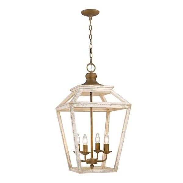 Chestnut Lantern Chandeliers With Regard To Well Known Golden Lighting Haiden Collection 4 Light Burnished Chestnut Pendant  0839 4p Bc – The Home Depot (View 8 of 10)