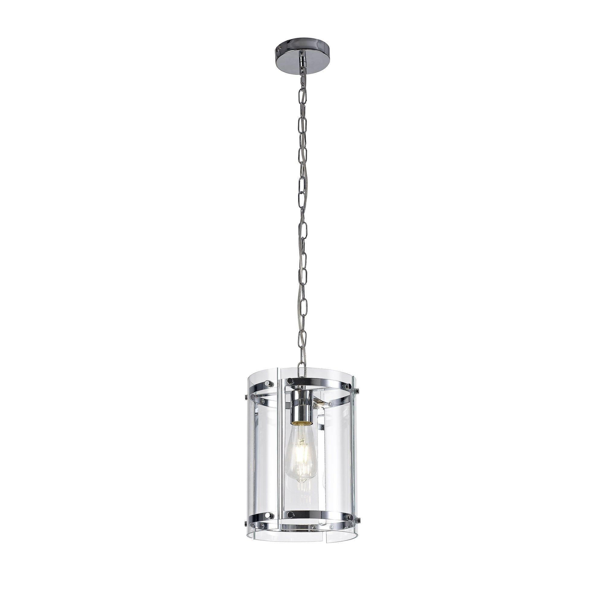 Chrome Lantern Chandeliers With Regard To Widely Used Ceiling Pendant Lantern In Polished Chrome With Glass Panels (View 5 of 10)