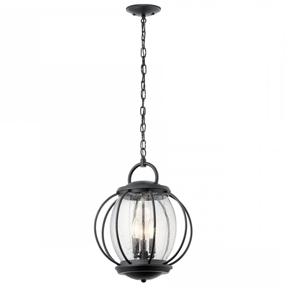 Classic Chain Lantern Outdoor Pendant With Glass (View 9 of 10)