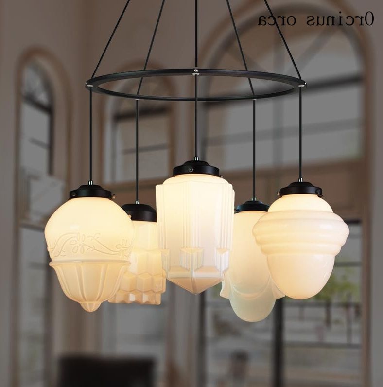 Creme Parchment Glass Lantern Chandeliers Pertaining To Widely Used European Retro Glass Cream Chandelier Living Room Dining Room Nordic Modern  Simple Led White Bird Lantern Chandelier – Pendant Lights – Aliexpress (View 10 of 10)