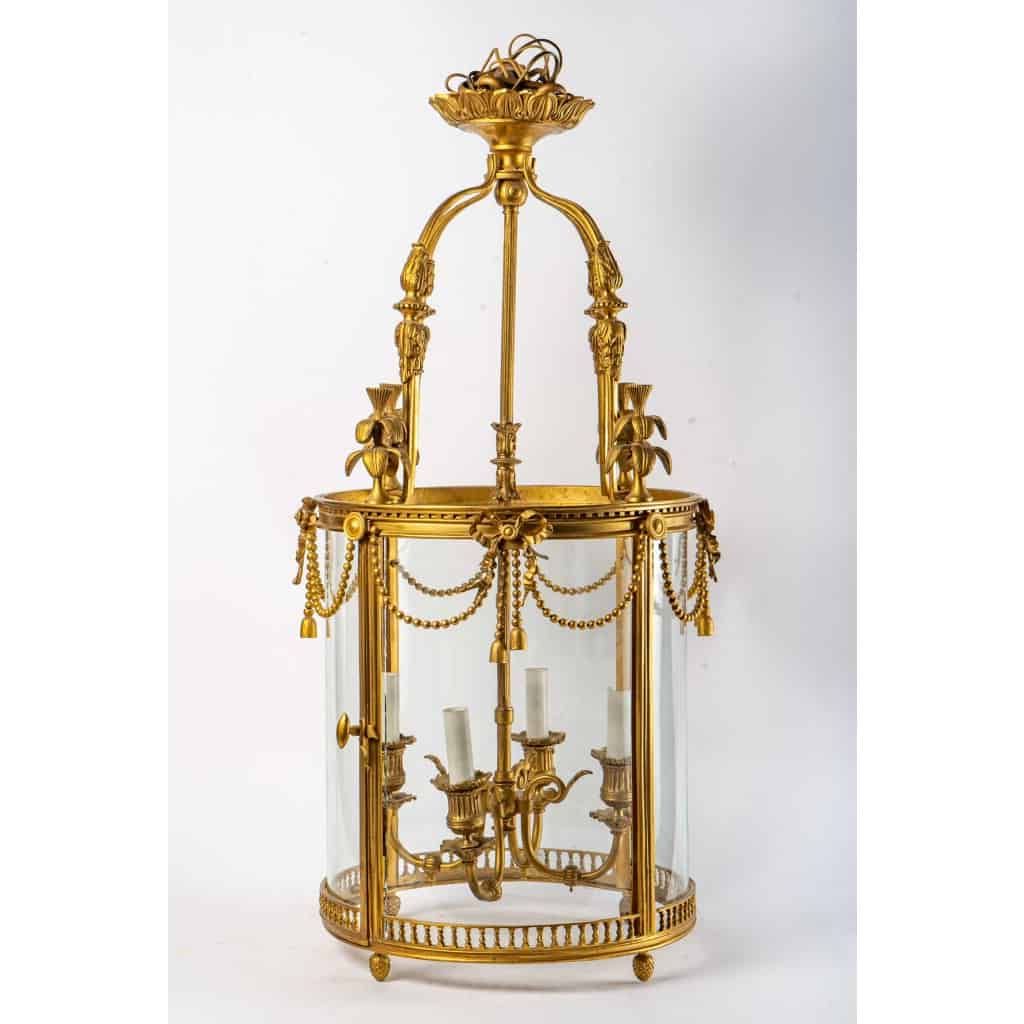 Current Gilded Gold Lantern Chandeliers Intended For Louis Style Lantern Xvi In Gilded Bronze (View 9 of 10)