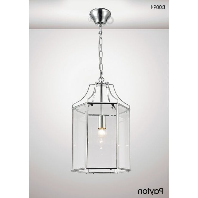 Deco Polished Nickel Lantern Chandeliers In Most Popular Deco D0094 Payton Single Light Ceiling Pendant In Polished Chrome Finish  With Clear Glass (View 4 of 10)