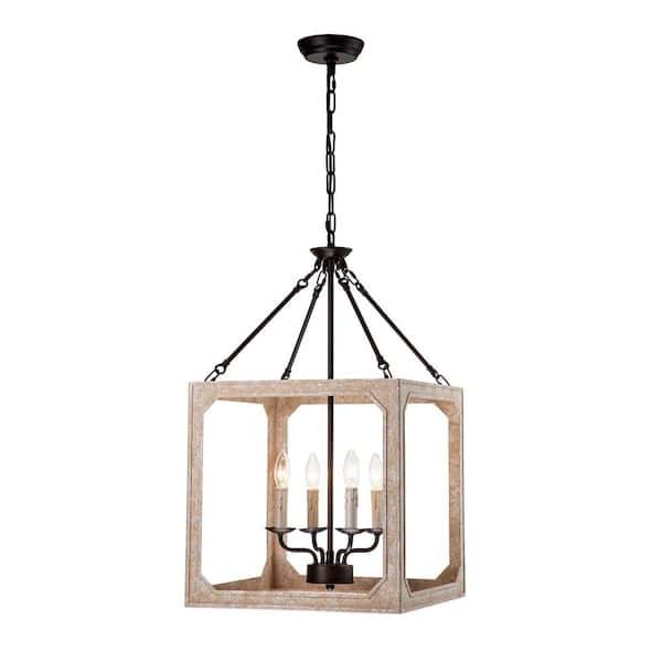 Edvivi Penelope French Country 4 Light Antique White And Rust Iron Finish  Farmhouse Lantern Chandelier Epl138wh – The Home Depot With Regard To Fashionable County French Iron Lantern Chandeliers (View 10 of 10)