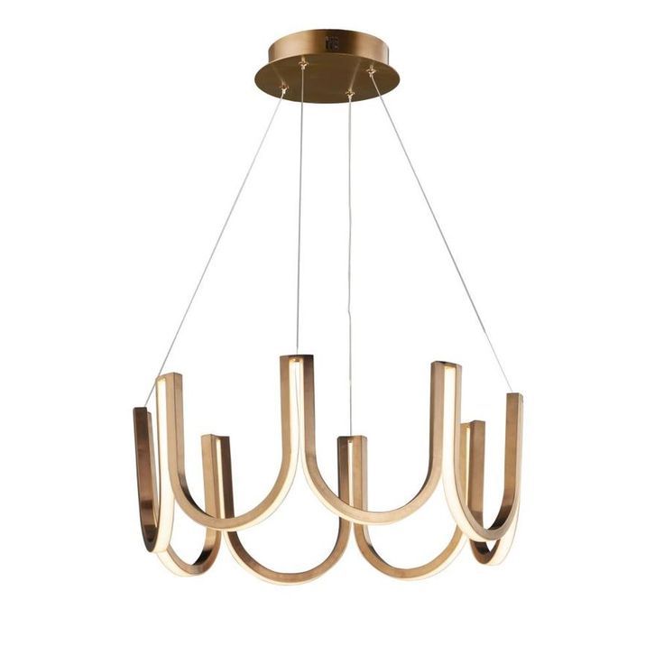 Et2 You Brushed Champagne Pendant Light Modern/contemporary Geometric Led  Pendant Light Lowes (View 8 of 10)