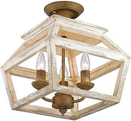 Famous Chestnut Lantern Chandeliers In Golden Lighting 0839 Sf Bc Haiden Semi Flush, Burnished Chestnut – –  Amazon (View 7 of 10)
