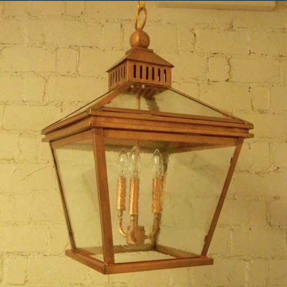 Famous Vintage Copper Lantern Chandeliers For Copper Lantern Ceiling Light Outdoor Chandelier Pendant – Etsy Italia (View 1 of 10)