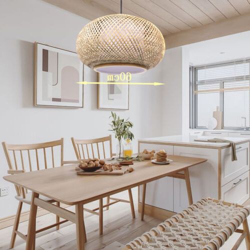 Fashionable Retro Bamboo Rattan Lantern Pendant Lamp Ceiling Light Fixture Chandelier  Brown (View 8 of 10)