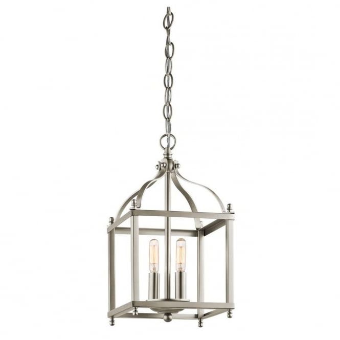 Favorite Vintage Coach Lantern Style Ceiling Pendant In Brushed Nickel (small) Within Satin Nickel Lantern Chandeliers (View 9 of 10)