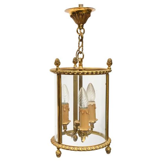 Gilded Gold Lantern Chandeliers Intended For Most Current Lantern With Three Arms Of Light In Gilded Brass – Lanterns (View 2 of 10)