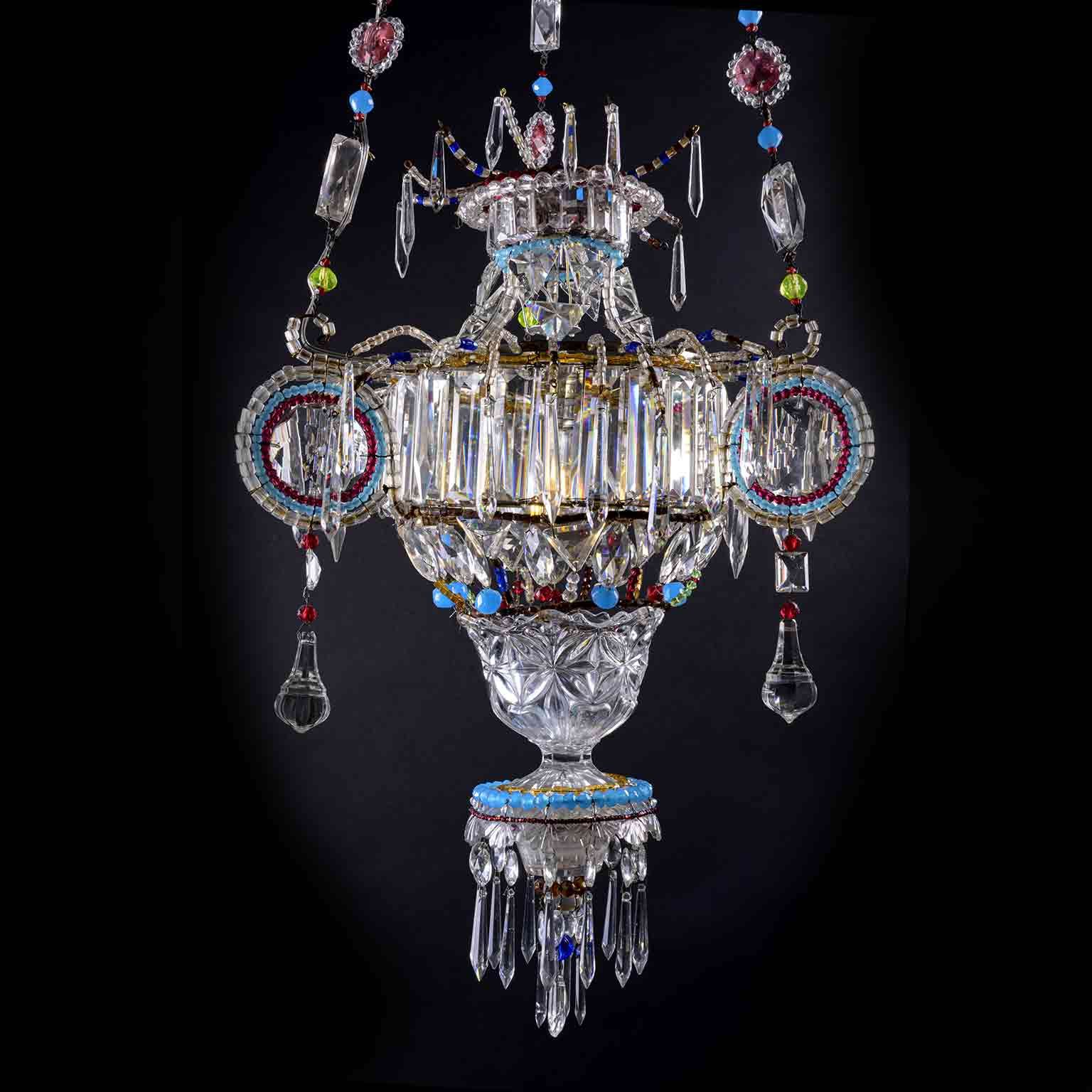 Italian Crystal Lantern Chandeliers Inside Well Known Italian 20th Century Hall Lantern Beaded Crystal And Glass One Light Pendant (View 3 of 10)