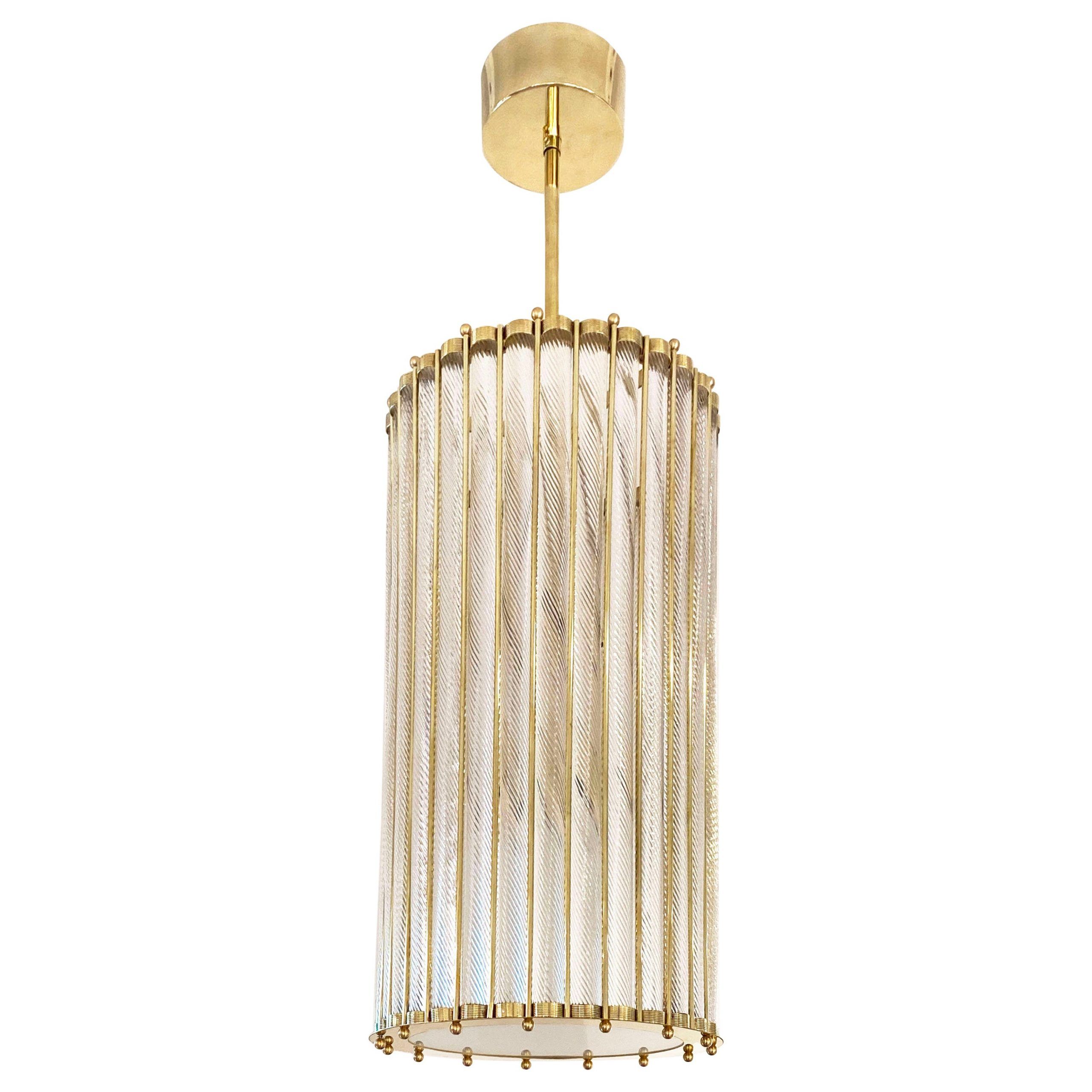 Italian Crystal Lantern Chandeliers Regarding Well Known Italian Tall Crystal Twisted Murano Glass Brass Lantern Pendant / Chandelier  For Sale At 1stdibs (View 6 of 10)