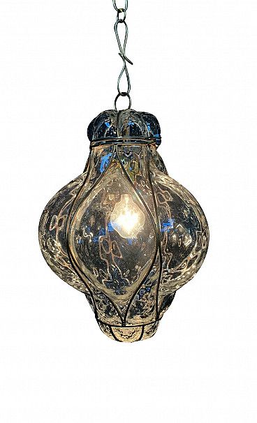 Lantern Chandelier In Murano Glass And Gilded Iron, 60s (View 2 of 10)