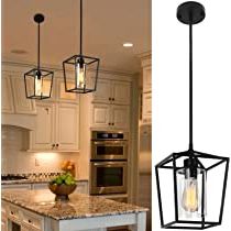 Lantern Chandeliers With Clear Glass Within Well Known Black Pendant Light Fixture 1 Light Farmhouse Lantern Pendant Light Iron  Cage Hanging Light With Clear Glass Shade For Kitchen Island Entryway  Dining Room Hallway Porch – – Amazon (View 4 of 10)