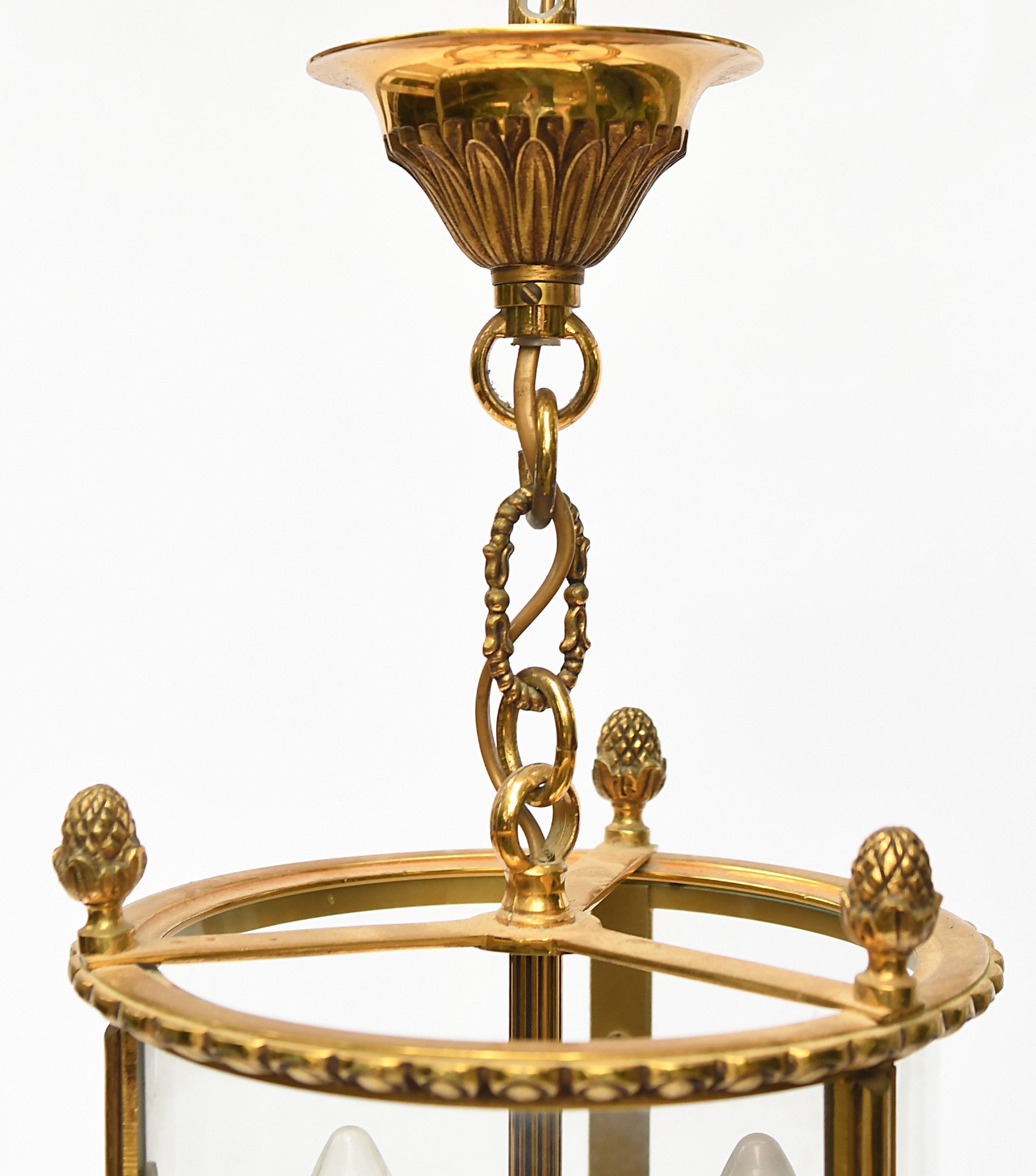 Lantern With Three Arms Of Light In Gilded Brass – Lanterns (View 8 of 10)