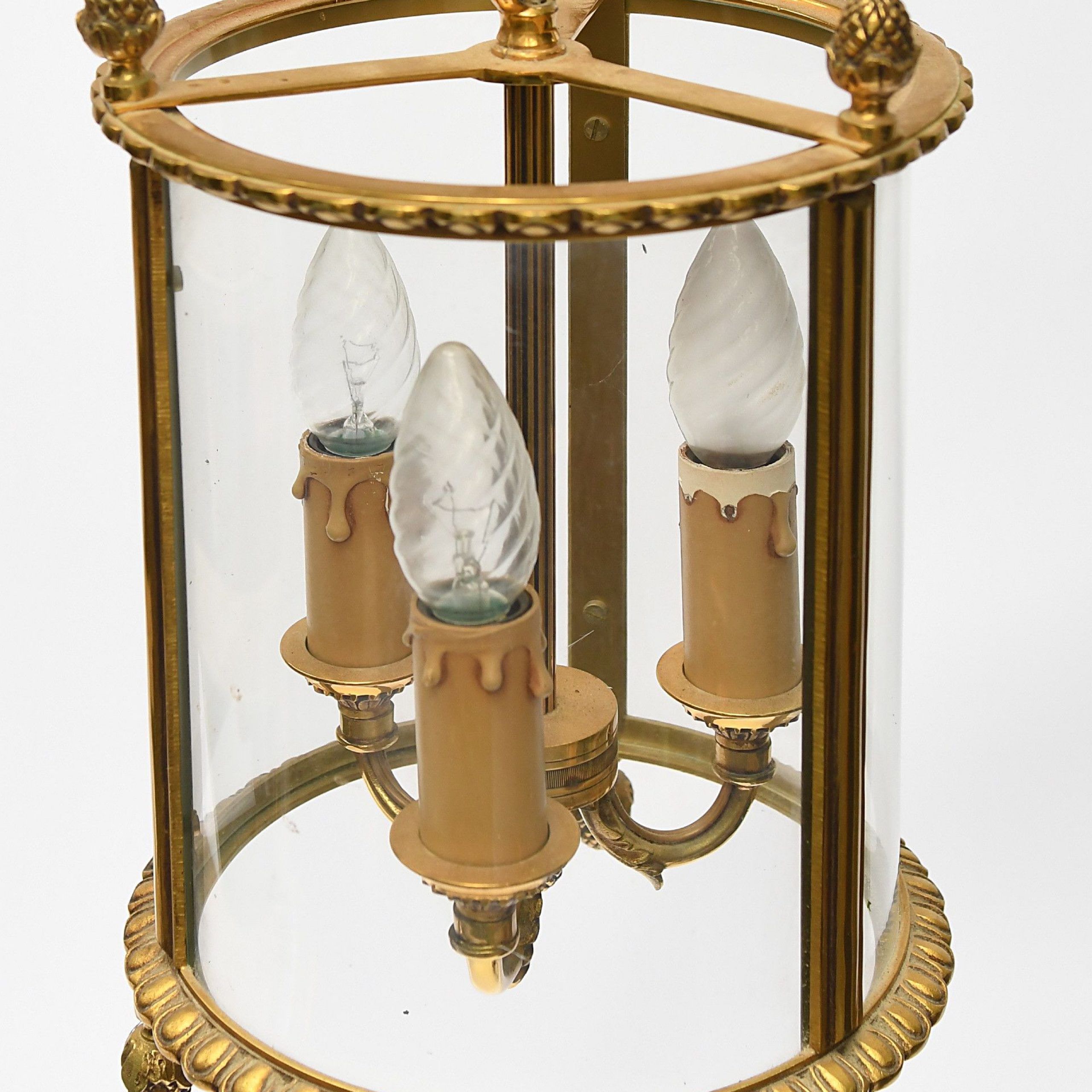 Lantern With Three Arms Of Light In Gilded Brass – Lanterns (View 1 of 10)