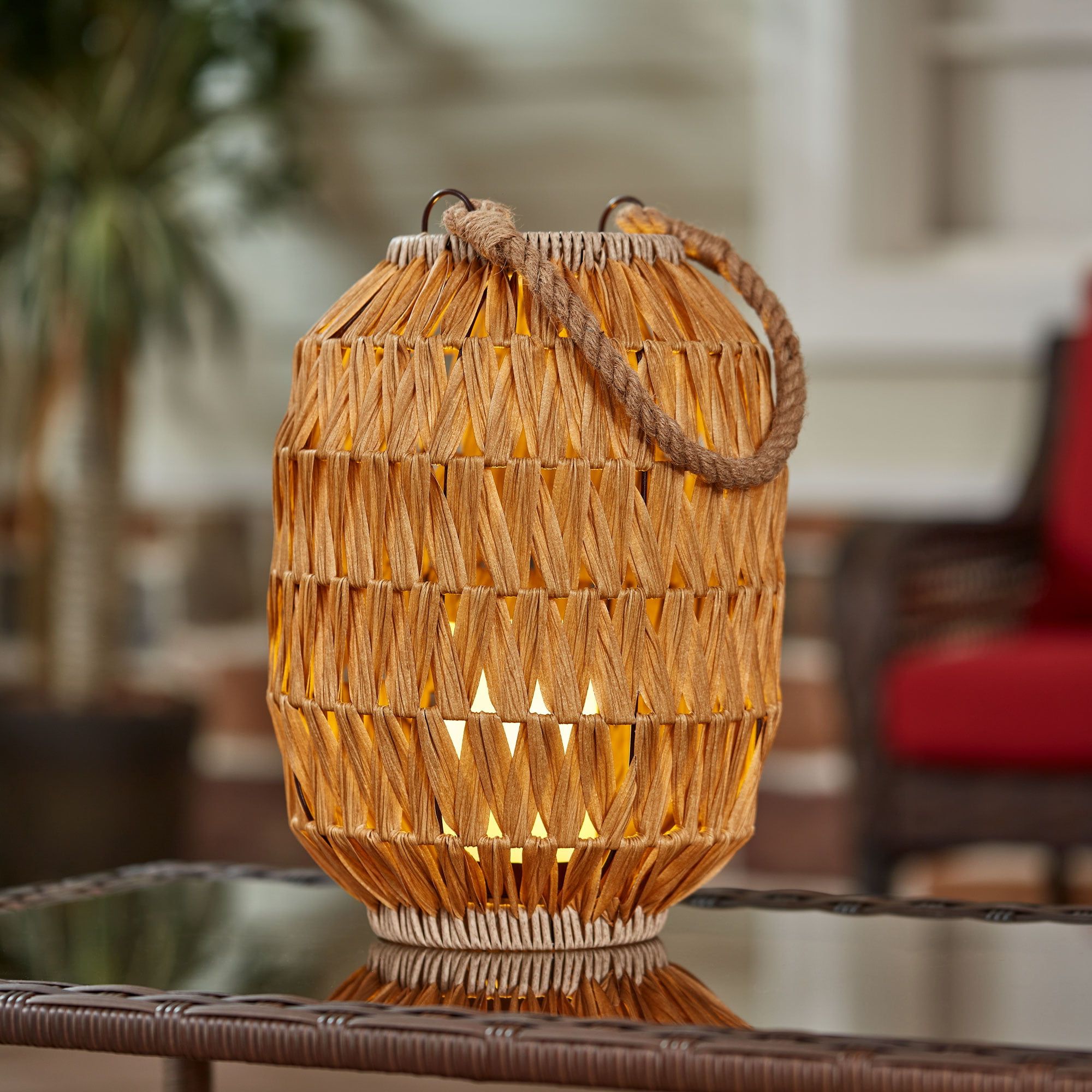 Latest Better Homes & Gardens Decorative Natural Rattan Battery Powered Outdoor  Lantern With Removable Led Candle – Walmart Within Natural Rattan Lantern (View 1 of 10)