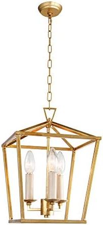 Most Recent Amazon: Aa Warehousing 3 Light Lantern Chandelier In Gold Finish, Model  Number: Lz01 3gf : Health & Household With Regard To Gild Three Light Lantern Chandeliers (View 1 of 10)