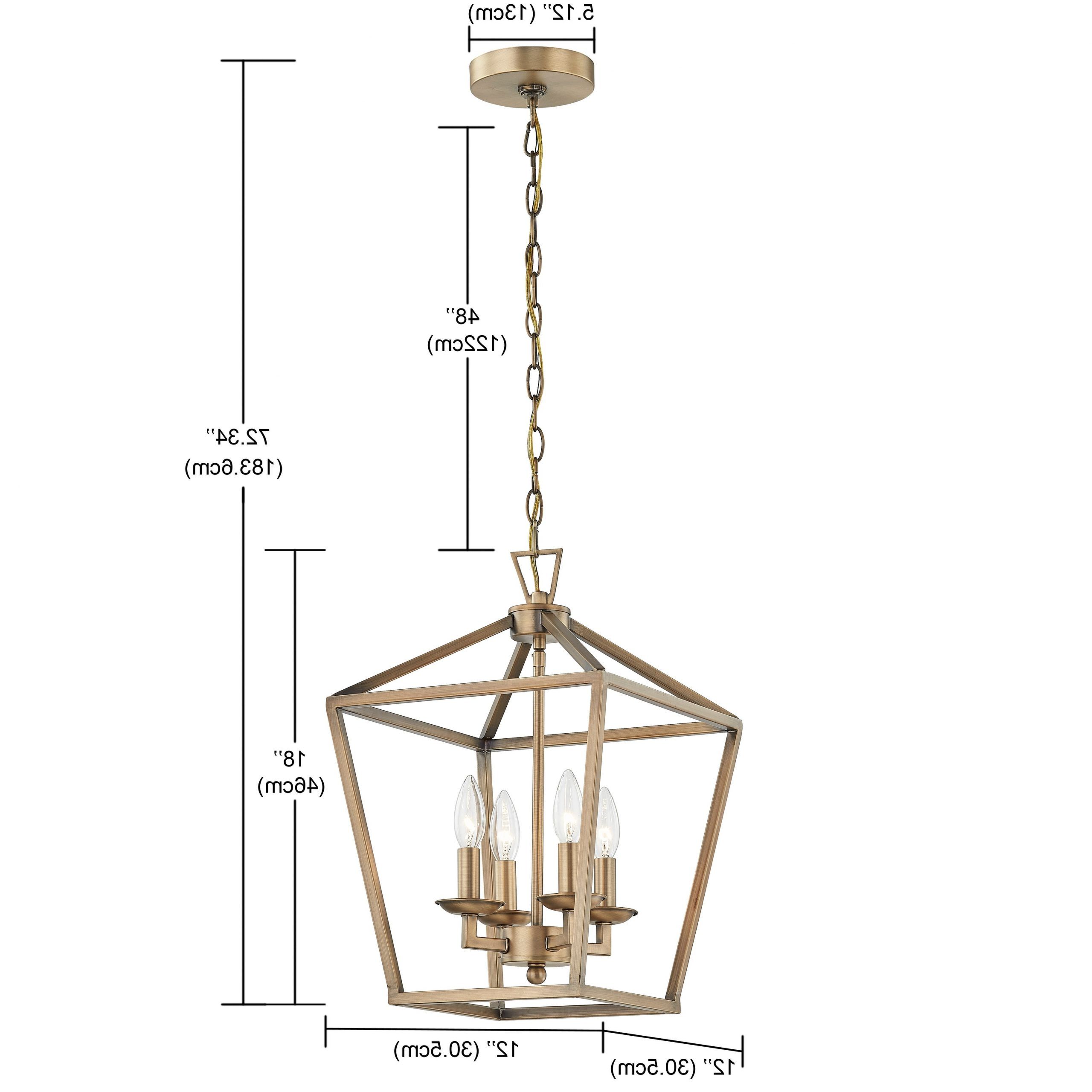 Most Recently Released 4 Light Metal Open Cage Lantern Chandelier – 12"x12"x18" – On Sale –  Overstock – 33797800 Inside 18 Inch Lantern Chandeliers (View 9 of 10)