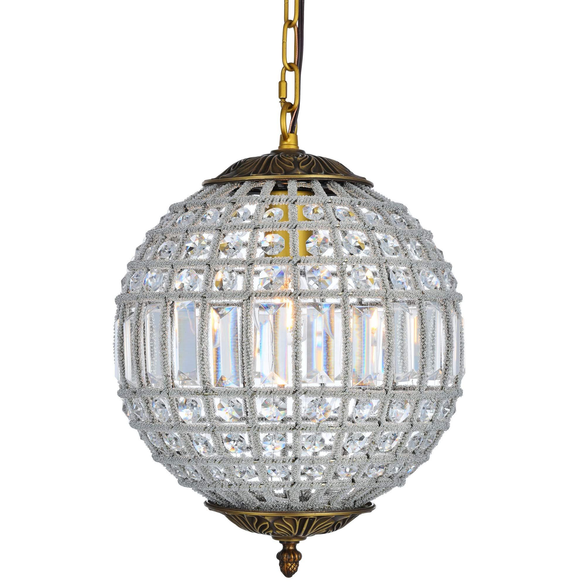 Most Recently Released Pink Royal Cut Crystals Lantern Chandeliers Inside Elegant Lighting Olivia Collection 1 Light Pendant Lamp With Royal Cut  Crystals, French Gold Finish – – Amazon (View 7 of 10)