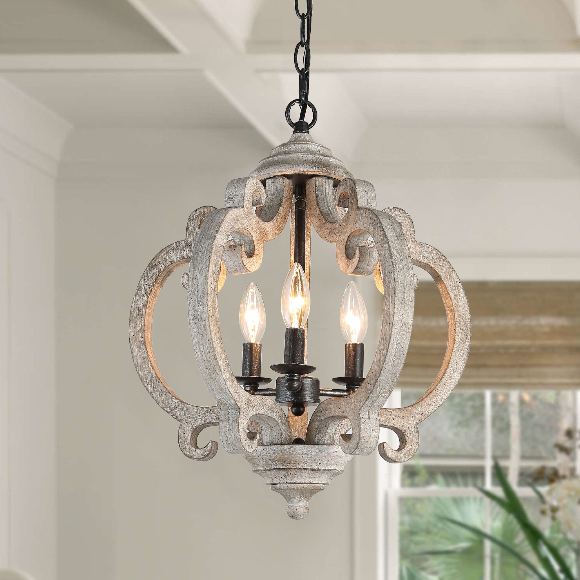 Most Up To Date Cottage Lantern Chandeliers Regarding One Allium Way® Ogburn 3 Light Farmhouse Globe Lantern Pendant Lighting (View 3 of 10)