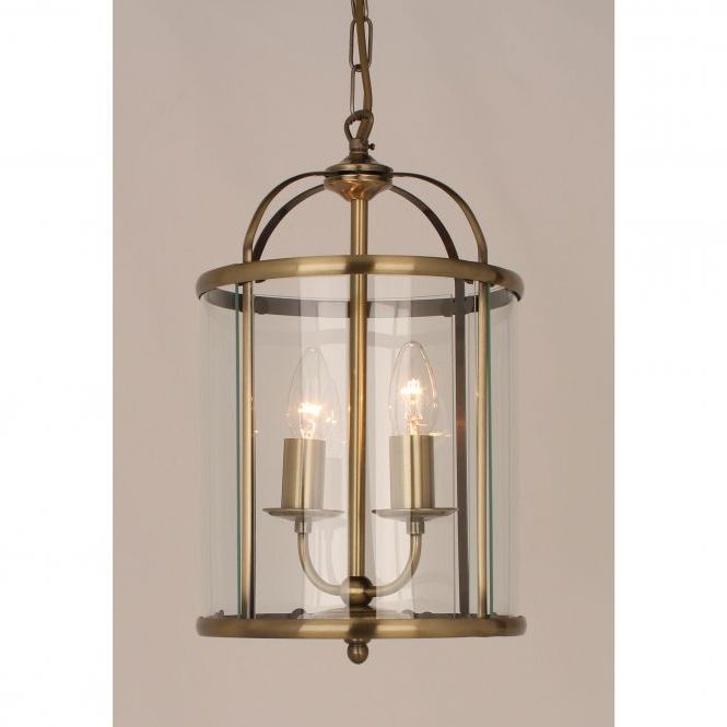 Most Up To Date Two Light Lantern Chandeliers Throughout Lg77132/ab Orly 2 Light Ceiling Lantern In Antique Brass Finish (View 6 of 8)