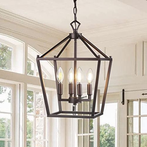 Popular Jonathan Y Jyl7436a Pagoda Lantern Dimmable Adjustable Metal Led Pendant  Classic Traditional Dining Room Living Room Kitchen Foyer Bedroom Hallway,  12 In, Oil Rubbed Bronze – – Amazon Intended For Bronze Lantern Chandeliers (View 4 of 10)