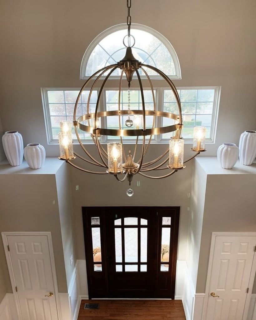 Recent Natural Brass Foyer Lantern Chandeliers Intended For Choosing The Perfect Lighting For The Foyer (View 8 of 10)