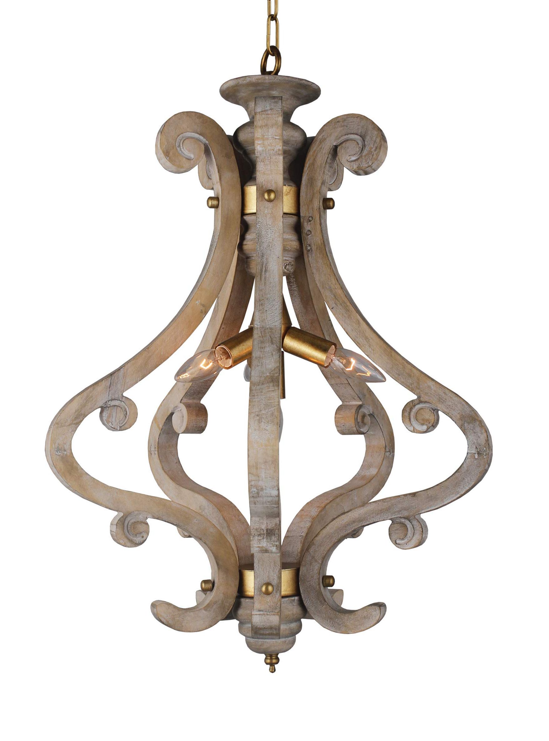 Well Known 4 Light X 20" Wide Charming Wood French Country Lantern Foyer Pendant Lamp  Gold Finish Farmhouse Rustic Style Wood Metal Chandelier – – Amazon For County French Iron Lantern Chandeliers (View 9 of 10)