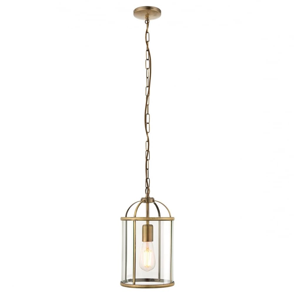 Well Known Clear Glass Shade Lantern Chandeliers With Endon Lambeth Vintage Lantern Ceiling Pendant Light In Antique Brass Finish  And Clear Glass Shade 69454 – Lighting From The Home Lighting Centre Uk (View 5 of 10)