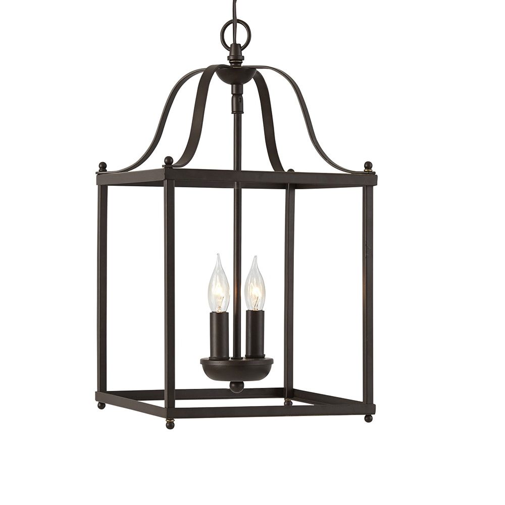 Well Known Cottage Lantern Chandeliers Inside Allen + Roth Collinwick 2 Light Specialty Bronze French Country/cottage  Lantern Pendant Light At Lowes (View 5 of 10)