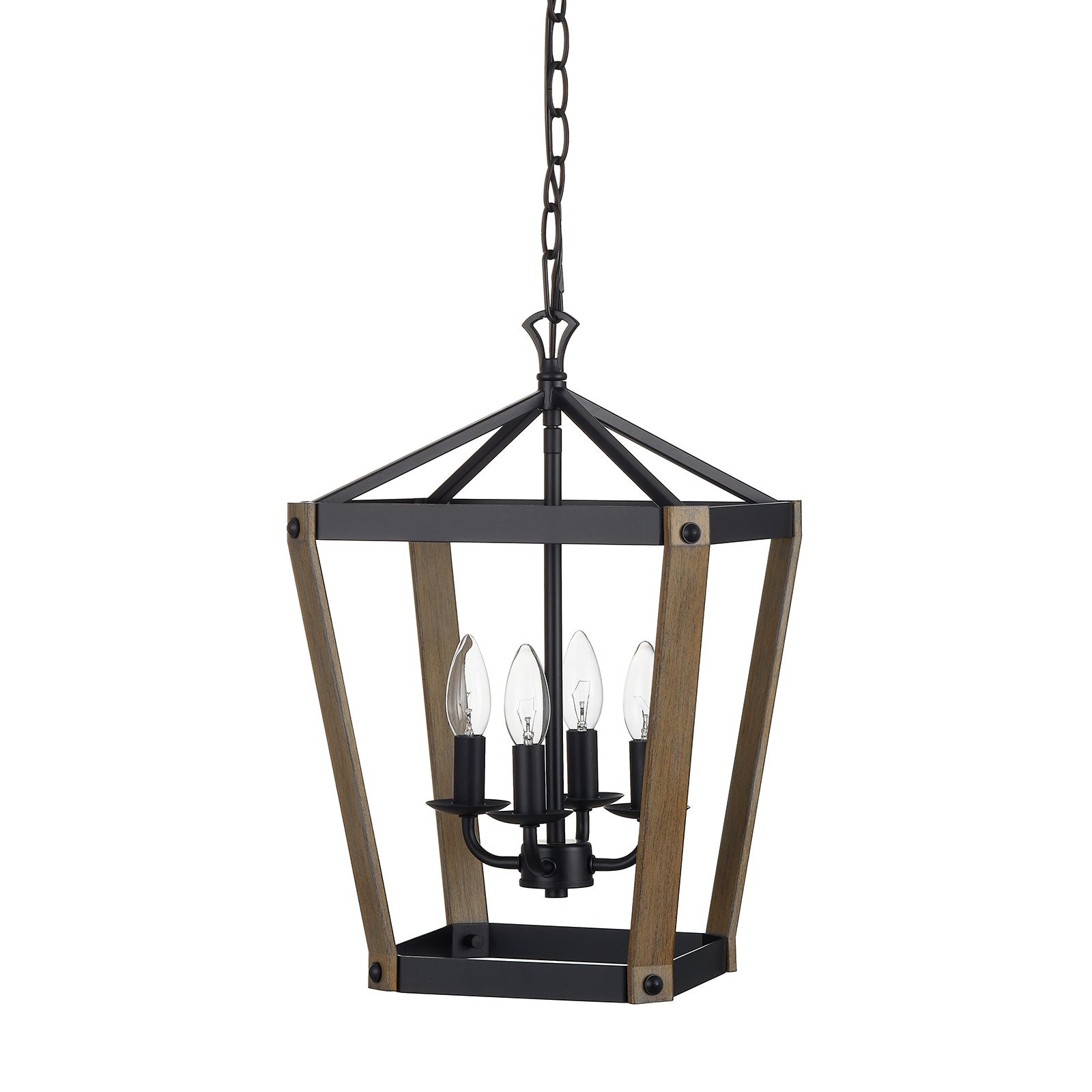 Well Known Kawoti 4 Light Matte Black Traditional Lantern Pendant Light In The Pendant  Lighting Department At Lowes Within Blackened Iron Lantern Chandeliers (View 7 of 10)