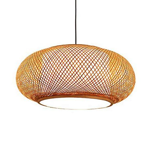 Well Known Litfad Antique Lantern Pendant Lighting Rattan 1 Light Weaving Natural  Wooden Ceiling Hanging Light Beige Bamboo Ceiling Fixture With Adjustable  Cord For Dining Room Living Room Restaurant –  (View 2 of 10)