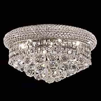 Well Liked Pink Royal Cut Crystals Lantern Chandeliers Pertaining To Primo 6 Light Royal Cut Crystal Flushmount Chandelier – Ceiling Pendant  Fixtures – Amazon (View 9 of 10)