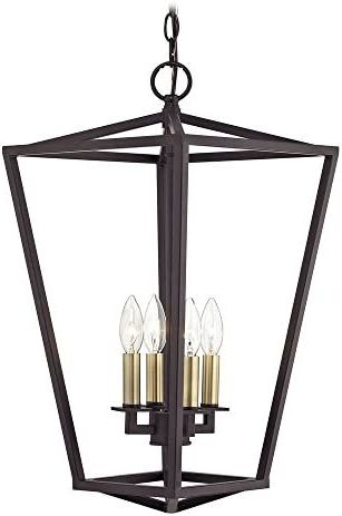 Widely Used 23 Inch Lantern Chandeliers In Lantern Pendant Light 4 Lt 23 Inch Tall Bronze And Brass – – Amazon (View 2 of 10)
