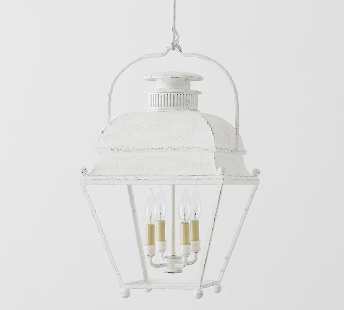 Widely Used White Distressed Lantern Chandeliers With Regard To Dexter White Distressed Lantern Pendant (View 6 of 10)