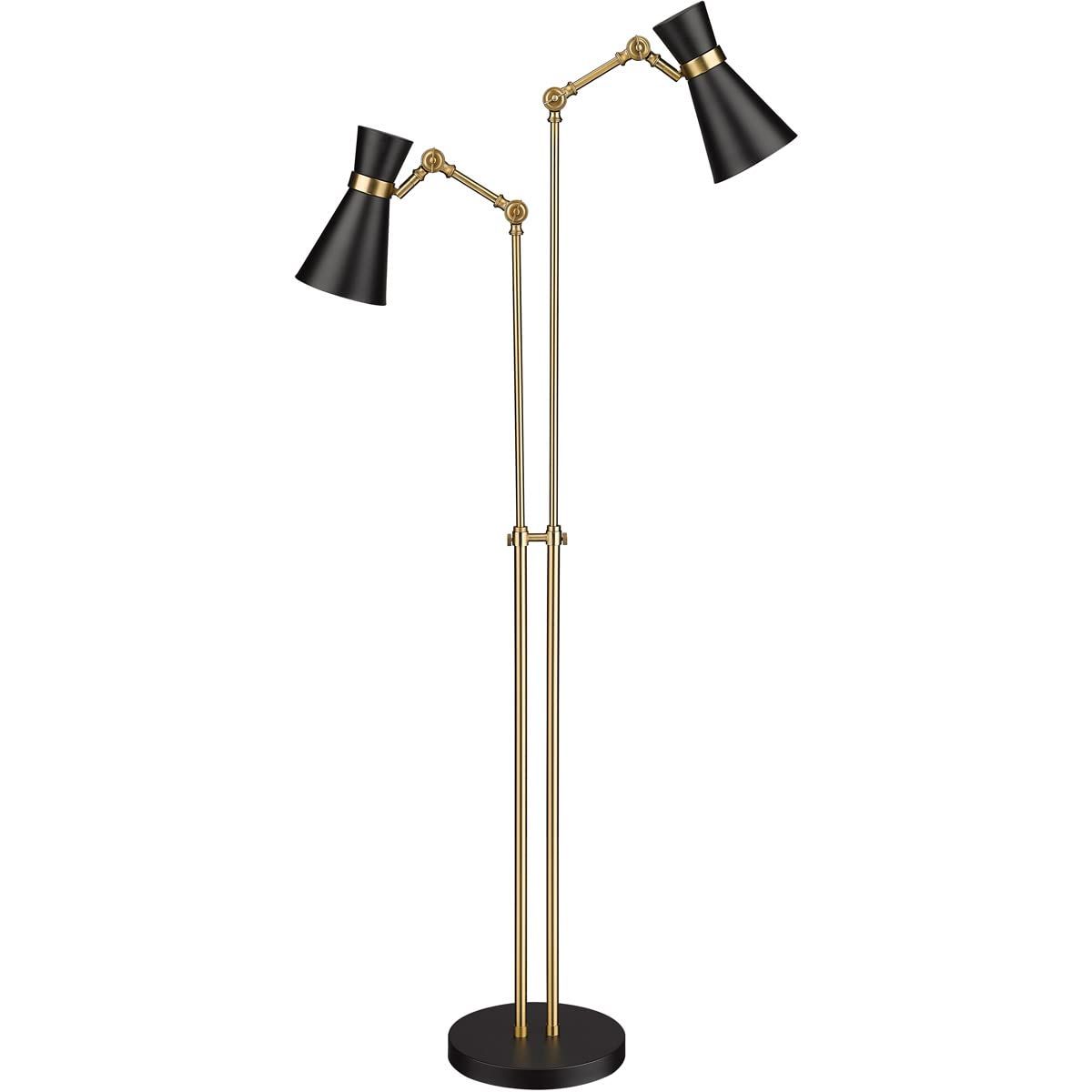 2 Arm Standing Lamps Pertaining To Most Current Amazon: Z Lite 728fl Mb Hbr Soriano – 2 Light Floor Lamp In Modern  Style 56.5 Inches Tall And  (View 8 of 10)