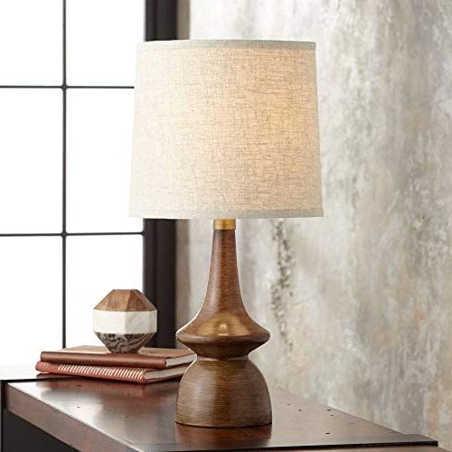 2019 360 Lighting Rexford Mid Century Modern Table Lamp 24" High Walnut Faux  Wood Brown Off White Pertaining To Walnut Standing Lamps (View 10 of 10)