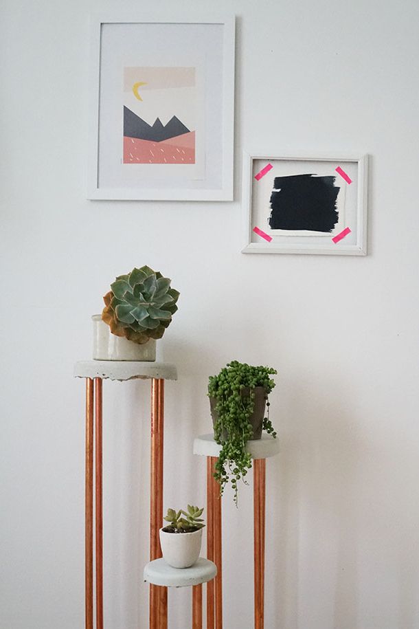 2019 Cement Plant Stands Within Transformed :: Concrete + Copper Plant Stand – Camille Styles (View 6 of 10)