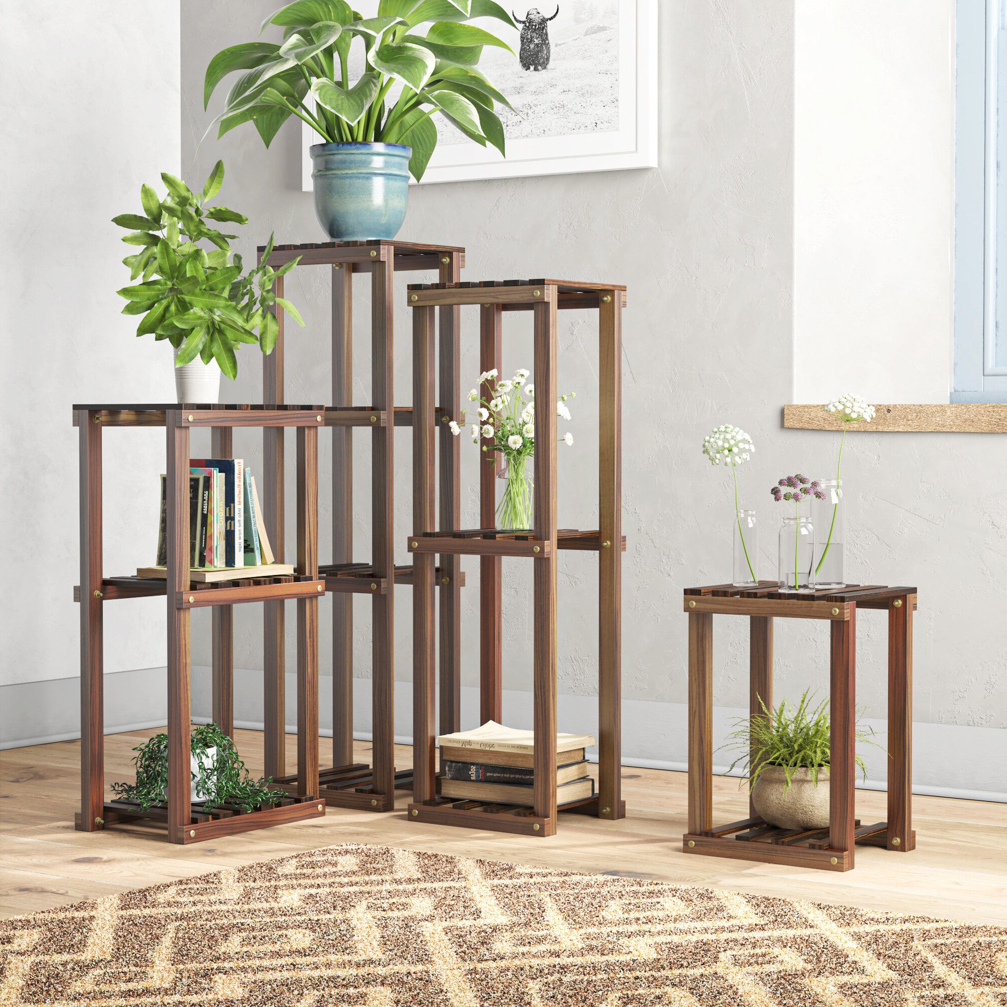 2020 Globe Plant Stands With Regard To Foundstone™ Joanie Nesting Solid Wood Plant Stand & Reviews (View 8 of 10)