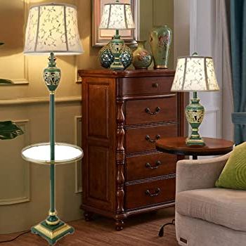 3 Piece Setstanding Lamps Regarding Most Up To Date Amazon: 3 Set Of Lamp With Embroidered Fabric Lamp Shade, 2 Table Lamps  + 1 Floor Lamp Matching Set, 3 Pieces Modern Lamps Set Standing Light :  Tools & Home Improvement (View 3 of 10)