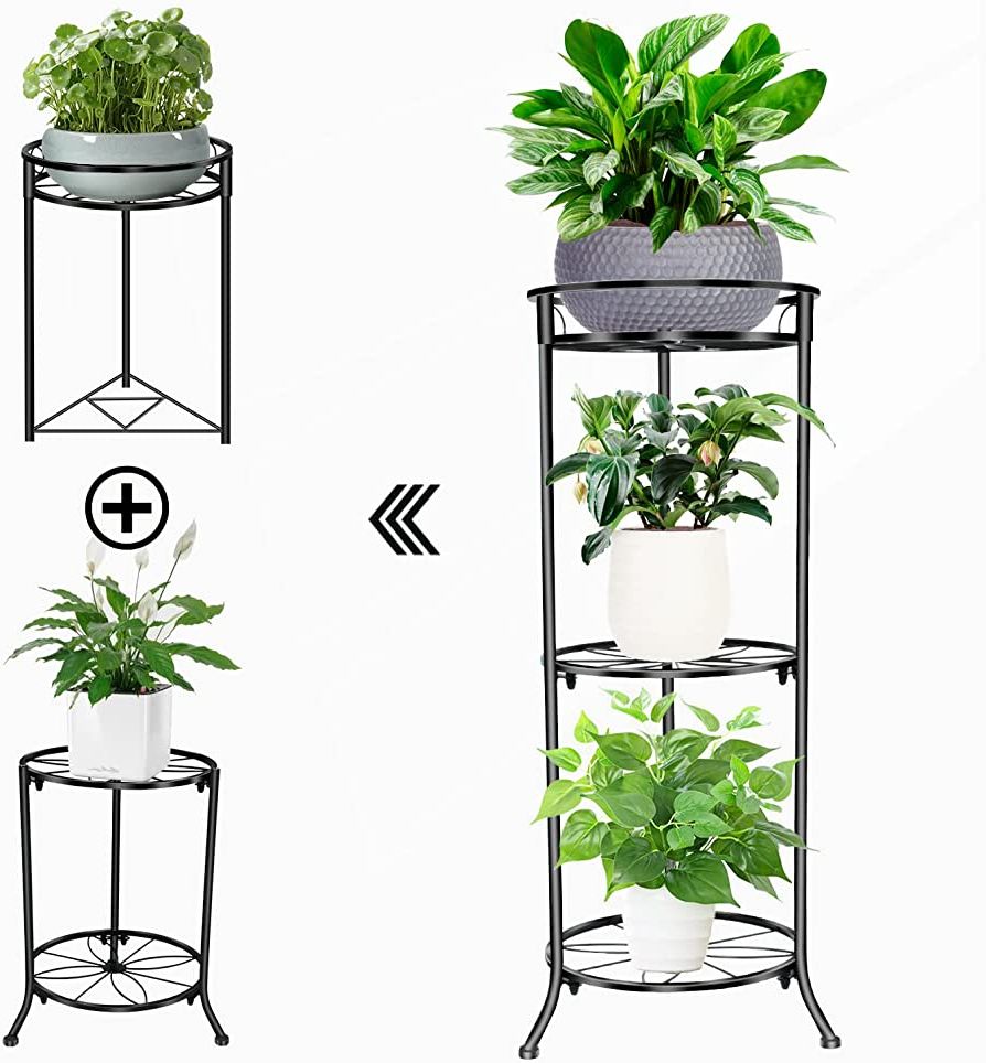 31 Inch Plant Stands Inside Most Recently Released Amazon: Omeuty Tall Plant Stands Indoor, 31 Inch Outdoor Metal Plant  Stand For Multiple Plants,tiered Corner Potted Shelf, Heavy Duty Flower  Rack For Home Garden Balcony Patio (black ) : Patio, Lawn (View 1 of 10)