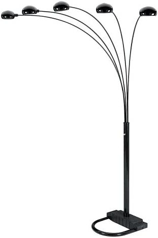5 Light Arc Standing Lamps For Widely Used Ore International 6962bk 5 Arm Arch Floor Lamp, Black – Five Arm Pole Light  – Amazon (View 2 of 10)